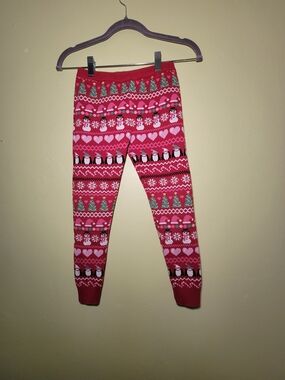 The Children's Place Red Green Multicolor Holiday Knit Leggings